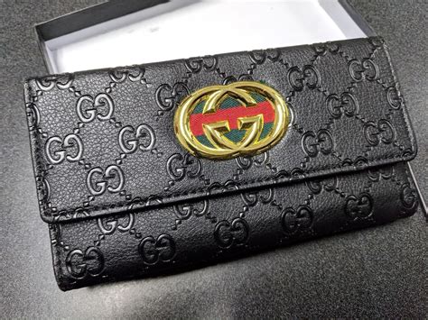 white leather gucci wallet|original Gucci black leather wallet.